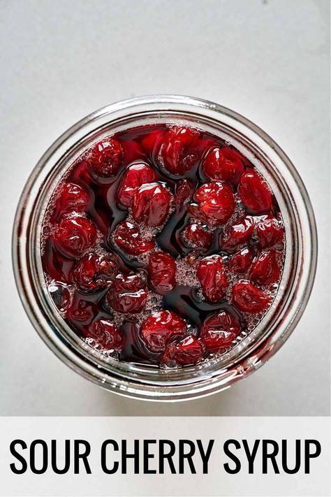 Sour Cherry Syrup Cherry Pancake Syrup, Cherry Syrup Recipe, Sour Cherry Recipes, Homemade Brunch, Kosher Diet, Sweet Sauces, Syrup Recipes, Persian Recipes, Cherry Syrup