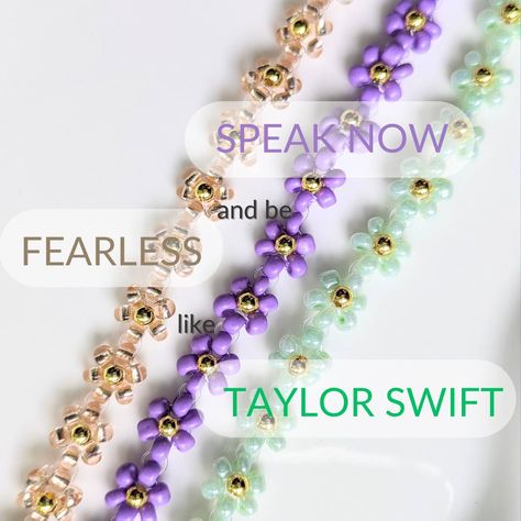 Eras Bracelets ✨🫶 👉 Speak Now 👉 Fearless 👉 Taylor Swift Which Era speaks to your heart ? Mine is Fearless 🫶😉 #ERA #TaylorSwift #friendshipbracelet #handmade #SupportLocal #jewelry #winnipeg Fearless Taylor Swift, Eras Bracelets, Fearless Era, Speak Now, Friendship Bracelets, Taylor Swift, Swift, Beads, On Instagram