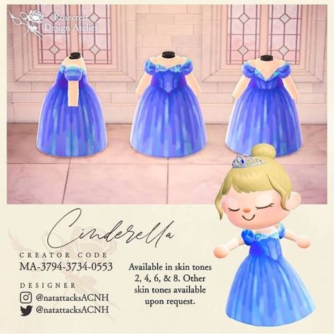 Animal Crossing Design, Acnh Patterns, Cinderella 2015, Acnh Clothes, Animal Crossing 3ds, Cinderella Dress, Animals Crossing, Animal Crossing Fan Art, Design Atelier