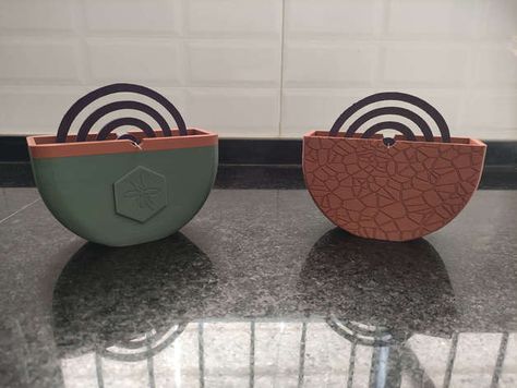 Mosquito coil holder by axfrei - Thingiverse Pottery Mosquito Coil Holder, Ceramic Mosquito Coil Holder, Mosquito Coil Holder, Mosquito Coil, Ceramic Christmas Decorations, Cerámica Ideas, Anti Mosquito, Diy Holder, Pottery Crafts