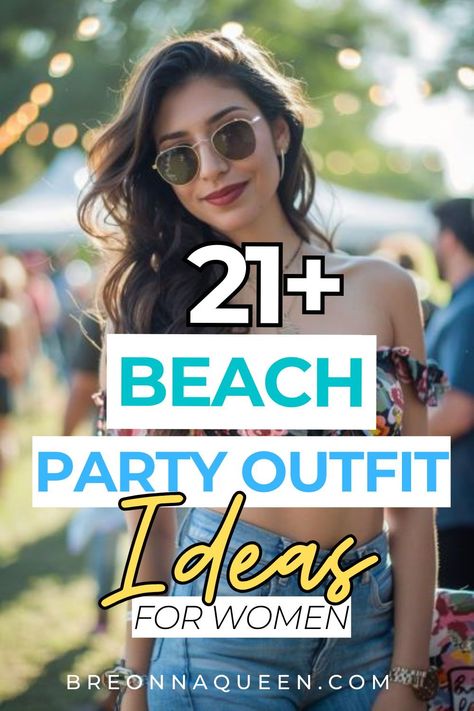 Find your ultimate beach party look with our guide on what to wear for a stylish and fun time by the ocean. #BeachPartyOutfits #SummerFashion what to wear to a beach party, beach party outfits, beach party outfit ideas Beach Outfit For Work, Work Beach Party Outfit, Nighttime Beach Outfit, Beach Day Party Outfit, Beach Party Attire, Beach Bash Outfit, New Years Eve Beach Outfit, Beach Bonfire Outfit Night, Beach Concert Outfit Ideas