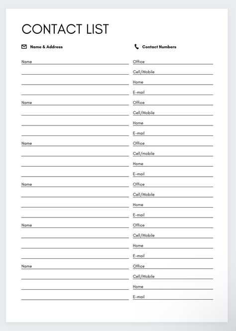 Contact List,Address Book,Contact Information,Address Log,Emergency Contacts,Phone Book Printable,Contact Info Log,Contact information plan by DigiplannersDesigns on Etsy Important Contacts Printable, Important Information Printable, Contact List Printable Free, Printable Contact List, Contact Template, Contact List Template, Address Book Template, Emergency Contact Form, Emergency Contact List