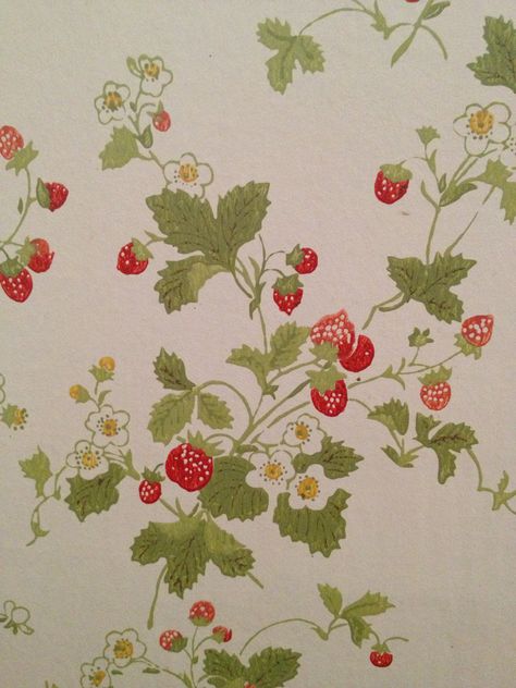 Kossuth St kitchen wallpaper Strawberry Wallpaper Kitchen, Strawberry Bathroom Ideas, Strawberry Wall Mural, Strawberry Print Wallpaper, Strawberry Kitchen Decor Ideas, Cottage Core Wallpapers, Cottage Core Aesthetic Wallpaper, Vintage Wallpaper Ideas, Wallpaper Bloxburg