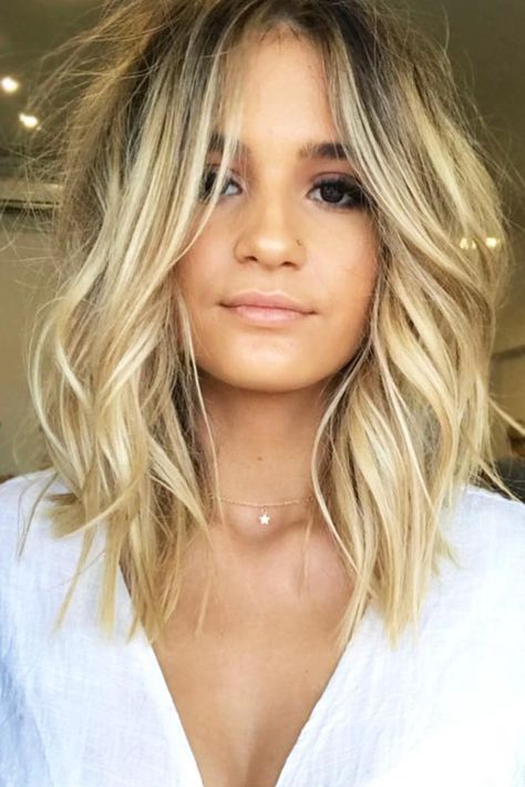 Long Bob Haircut #longbob #balayage #blondehair #wavyhair Hairstyles For Fine Hair, Long Bob Haircuts, Bob Hairstyles For Fine Hair, Long Bob Hairstyles, Penteado Cabelo Curto, Haircuts For Fine Hair, Haircuts For Long Hair, Long Bob, Stylish Hair