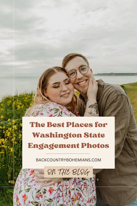 Engagement Photos in Washington State | Fun Couples Photos | PNW Photographer | Washington state has some of the most epic views and beautiful coast lines which is perfect for any type of engagement photoshoot. Get inspired by engagement photos Washington state, engagement photos beach, engagement photos Washington, and engagement photos locations. Find the best Washington engagement locations on the blog at backcountrybohemians.com Engagement Photos Locations, Camano Island, Washington Wedding, Engagement Locations, Engagement Photo Locations, Beach Engagement Photos, Washington Weddings, Photographers Life, Couples Photos