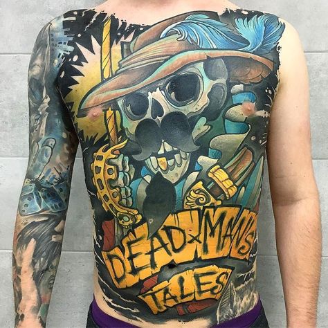 Dead Man's Tales by @luk21_21 at @artforcetattoo in Warsaw Poland. #dead #deadmanstales #luk21_21 #artforcetattoo #warsaw #poland #tattoo #tattoos #tattoosnob Poland Tattoo, Crazy Tattoos, Torso Tattoos, Graffiti Tattoo, Chest Tattoos, Search Google, Body Suit Tattoo, Full Body Tattoo, Asian Tattoos