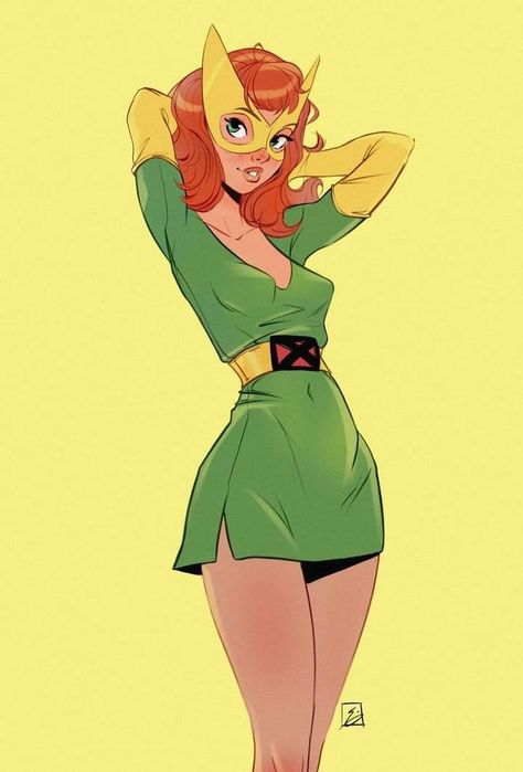 Marvel Girl (Jean Grey) - X MEN Marvel Jean Grey, Marvel Girl, Jean Grey Phoenix, Marvel Girls, Superhero Art, Jean Grey, Xmen, Animation Series, Family Reunion