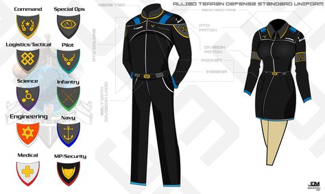 military uniforms - Google Search Space Uniform, Sci Fi Uniform, Navy Blue Uniform, Star Trek Uniforms, Sci Fi Clothing, Navy Uniforms, Space Fantasy, Army Uniform, Work Uniforms