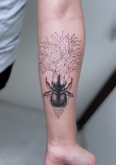 Linux Tattoo Ideas, Computer Code Tattoo, Cybersecurity Tattoo Ideas, Binary Tattoo Ideas, Programmer Tattoo Ideas, Cybersecurity Tattoo, Coding Tattoo Ideas, Motherboard Tattoo, Matrix Code Tattoo