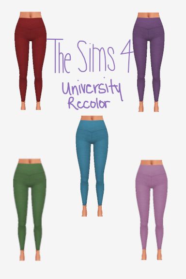 Must have University for them to work. Basic legging recolors. SFS Link and more details attached. Sims 4 University, Basic Leggings, Maxis Match, The Sims 4, The Sims, Sims 4, To Work, University, Leggings