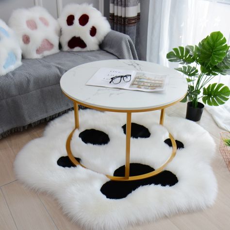 Cat Paw Pattern, Soft Paws, Cat Rug, Sofa Coffee Table, Paw Pattern, Cat Themed Gifts, Paw Design, Plush Carpet, Kawaii Plush