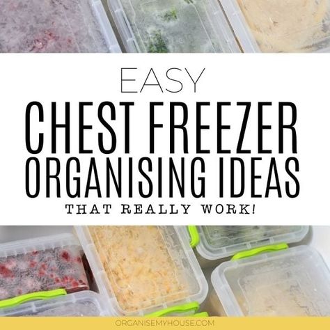 If you're wondering how to organise a chest freezer so that it's easy to use, then these organisation hacks are perfect for you! Here are some amazing (and easy) chest freezer organising ideas and tips to help you do just that. Get your frozen food sorted, and make life simple in the process. What Can I Freeze, Deep Freezer Organization, Freezer Hacks, Chest Freezer Organization, Home Organisation Tips, Organising Tips, Freezer Inventory, Organising Ideas, Organisation Tips