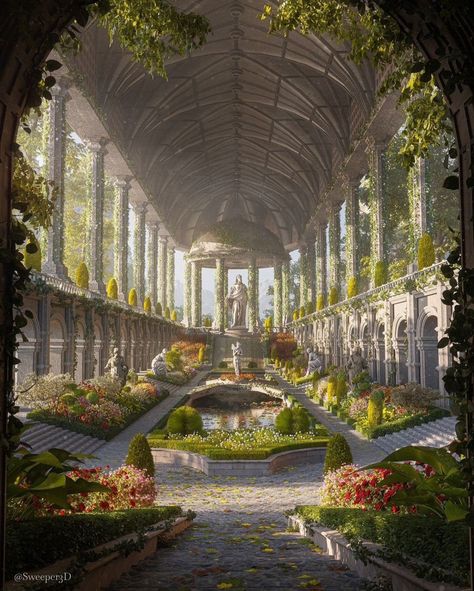 Castle Aesthetic, Castle Garden, Fantasy City, Fantasy Castle, Bungalow House Design, Fantasy Places, Fantasy Art Landscapes, Design Your Dream House, Futuristic Architecture