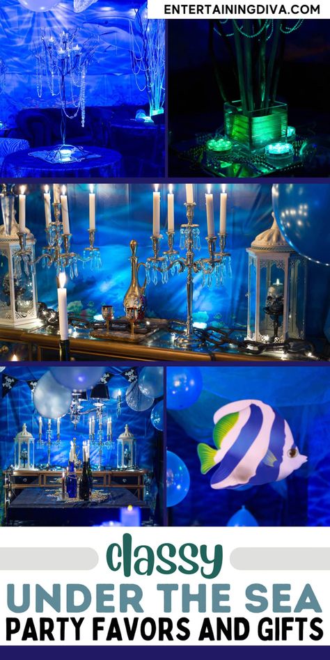 Elegant Under The Sea Party Ideas Under The Sea Halloween Decorations, Under The Sea Adult Party, Halloween Under The Sea, Ocean Party Ideas, Under The Sea Party Ideas, Halloween Scene Setters, Enchantment Under The Sea, Sea Party Decorations, Party Ideas Halloween