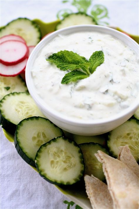 B - this is for you       5 Ingredient Tatziki ~ shredded cucumber, sprigs of dill, lemon juice, Greek Yogurt, salt and pepper... Healthier “dip” alternatives to have with veggies (and pita!) Tzatziki Dip, Veggie Sticks, Superbowl Sunday, Healthy Dips, 5 Ingredient, Greek Recipes, Appetizer Snacks, I Love Food, Lemon Juice