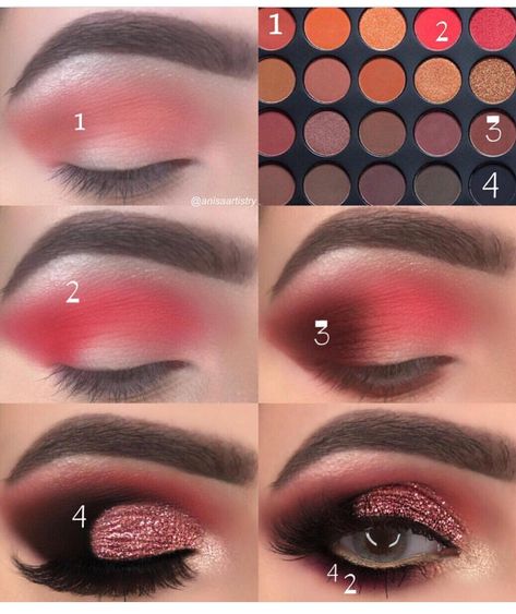 @elysian360 Gorgeous Pictorial 😍 Yay or Nay? Comment below! @anisaartistry Red Eyeshadow Looks, Eyeshadow Looks Step By Step, Red Eyeshadow Look, Easy Eye Makeup Tutorial, Makeup 2017, Makeup Nails Designs, Red Eyeshadow, Eye Makeup Steps, Makeup Step By Step