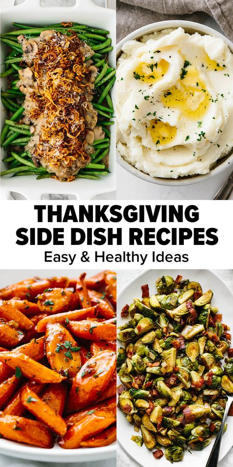 Impress the dinner crowd with these easy and healthy Thanksgiving side dishes! You'll find classic recipes, roasted veggies, salads and more. Healthy Thanksgiving Side Dishes, Healthy Thanksgiving Dinner, Thanksgiving Dinner Sides, Easy Thanksgiving Sides, Thanksgiving Recipes Side Dishes Easy, Thanksgiving Vegetable Sides, Healthy Thanksgiving Sides, Thanksgiving Side Dishes Healthy, Thanksgiving Vegetables