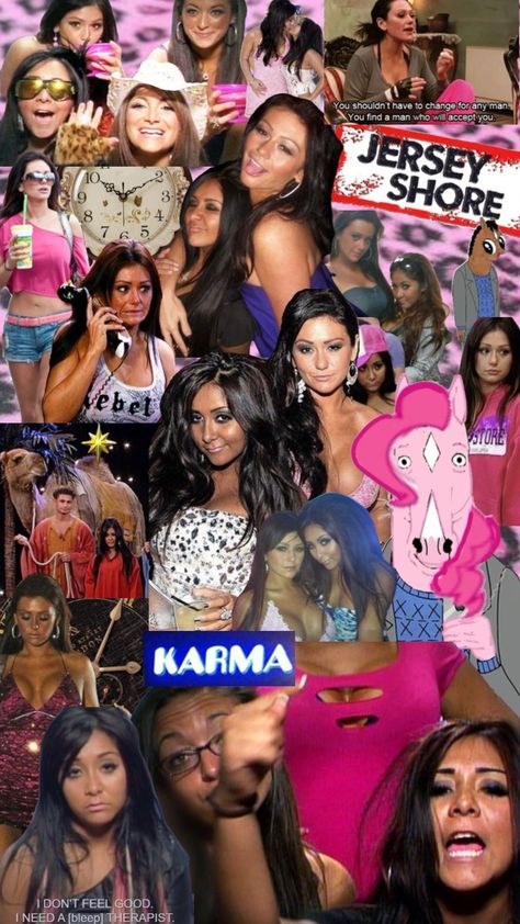 Jersey Shore Aesthetic Wallpaper, Jwoww Jersey Shore, Paris Hilton Style, Snooki And Jwoww, Victoria's Secret Aesthetic, 2000s Icons, 2010s Nostalgia, Y2k Wallpaper, Pink Girly Things