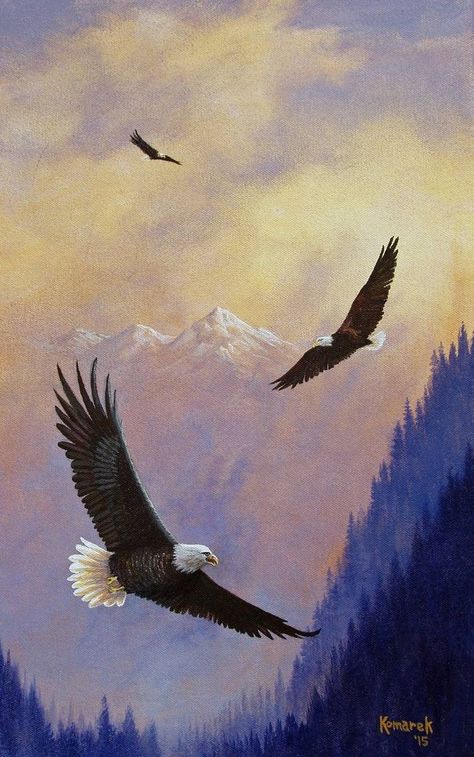 Eagle Painting Acrylic Easy, Eagle Painting Acrylic, Framing Pictures, Painted Things, Soaring Eagle, Paint Tutorial, Eagle Painting, Animal Illustration Art, Colorful Mountains