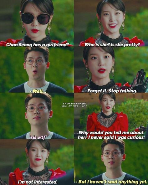 Luna Quotes, Iu Drama, Hotel Deluna, He Said Yes, Korean Characters, Quotes Drama Korea, Drama Fever, Korean Drama Funny, Kdrama Memes