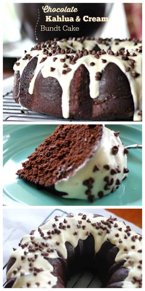 Kahlua And Cream, Patisserie Fine, Diy Easy Recipes, Boozy Desserts, Gateaux Cake, Baileys Irish Cream, Moist Chocolate Cake, Bundt Cakes Recipes, Bundt Cakes