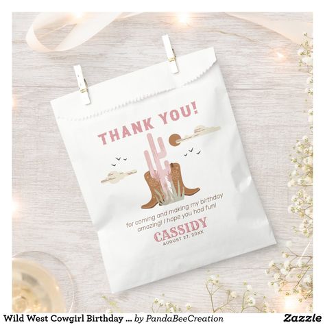 Wild West Cowgirl Birthday Party Favor Bag Cowgirl Birthday Party Favors, Wild West Cowgirl, Party Favor Bag, Cowboy Birthday Party, Wild West Cowboys, Cowgirl Birthday Party, Cowgirl Birthday, Cowboy Birthday, Cowboy Party