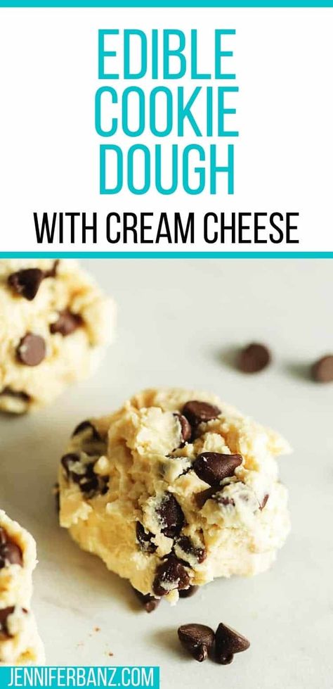 This keto cookie dough is an easy 5 ingredient keto dessert! This edible cookie dough is flour free and sugar free! Low Carb Cookie Dough, Edible Chocolate Chip Cookie Dough, Crunchy Chocolate Chip Cookies, Keto Cookie Dough, Edible Cookie Dough Recipe, Cookie Dough Recipe, Cookie Dough Recipes, Carb Snacks, Edible Cookies