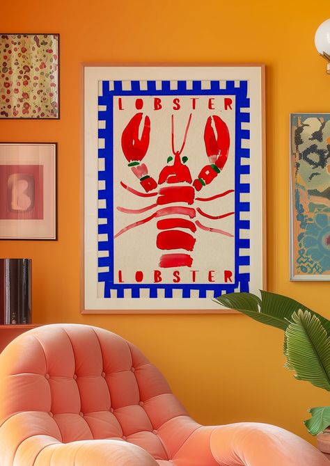 Lobster Poster, Beach Poster, Red Wall Art, Trendy Wall Art, Kitchen Wall Poster, Vintage Poster, Psychedelic Wall Art, Y2K Apartment Poster, Animal Poster, Preppy Print, Dining Room Decor, Kitchen Decor, Eclectic Art, Dopamine Decor, Maximalist Poster, Retro Print ArtevinaDesign is here to help you create laid-back spaces, filled with stylish and simple art displays. Whether on top of a living room console or a bedroom dresser, above a couch or in bathroom, wall art prints are an effortless way to elevate a space and make it more inspiring while working from home. This satin poster brings all artwork to life on top-tier quality 210 gsm satin paper. With a low-glare satin finish, your artwork can be exquisitely showcased in any indoor environment. Available in multiple sizes: 9" × 11", 11″ Lobster Poster, Y2k Apartment, Maximalist Poster, Art Y2k, Maximalist Art, Poster Animal, Dopamine Decor, Animal Poster, Orange Wall Art