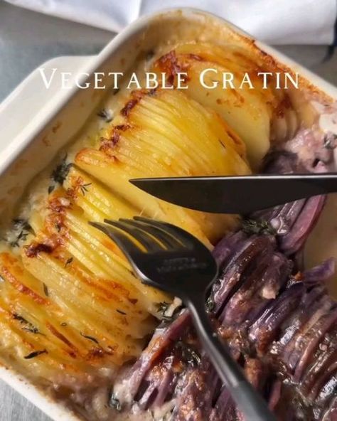 Root Vegetable Gratin, Vegetable Gratin, Root Vegetable, Thanksgiving Sides, Foodie Food, Root Vegetables, Vegetable Sides, Daily Meals, Cooking Dinner