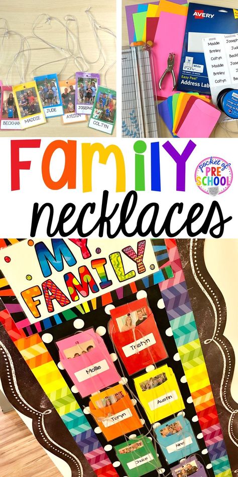 Preschool Cubbies Ideas Name Tags, Name Tags Preschool, Prek Games, Preschool Families Activities, Cubby Name Tags, Preschool Name Tags, Preschool Cubbies, Preschool Family Theme, Montessori Crafts