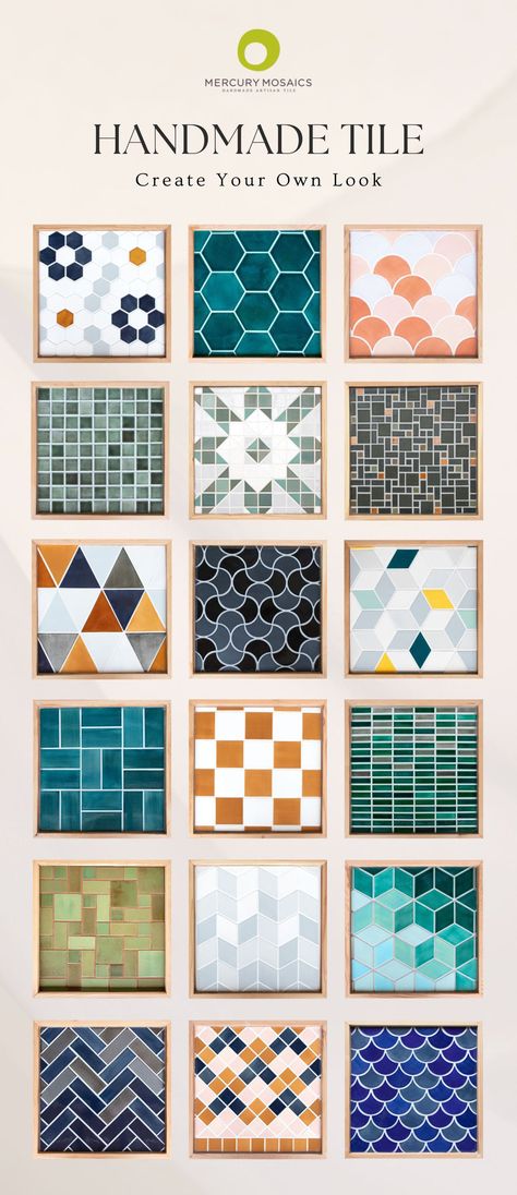 Mosaic Shower Wall, Navy Mosaic Tile, Blue Geometric Tiles Bathroom, Turquoise Mosaic Tile, Small Craftsman, Moroccan Fish Scale Tile, Rustic Craftsman, Patterns Colorful, Color Inspiration Boards