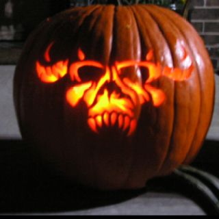 Danzig Skull by Jammin' Pumpkins Danzig Skull, Misfits Halloween, Glenn Danzig Misfits, Samhain Danzig, Danzig Misfits, Glenn Danzig, Creepy Carnival, Pumpkin Carving Ideas, Pumpkin Carvings