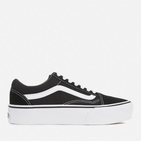 Vans Women's Old Skool Platform Trainers ($78) ❤ liked on Polyvore featuring shoes, sneakers, black, leather cap, black leather cap, vans shoes, vans sneakers and black flat cap Vans Oldschool, Old Skool Platform, Black Caps, Trainers Outfit, Girls Football Boots, Black And White Vans, Shoes Sneakers Black, Vans Women, Sneakers Platform