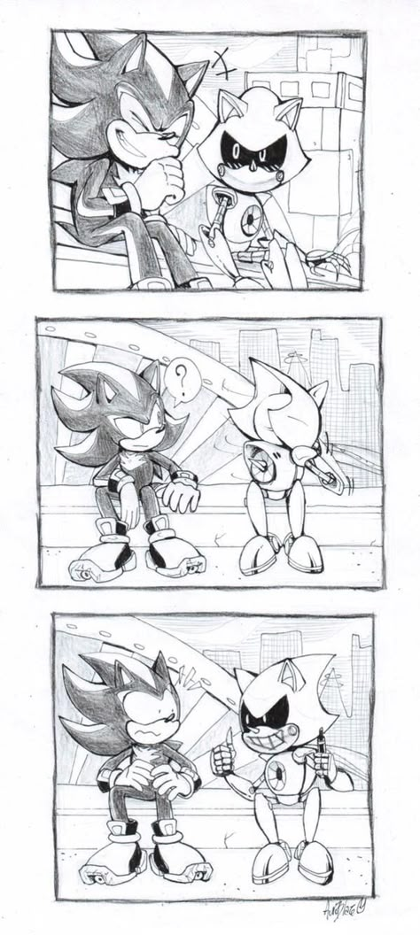 Never Ask Metal Sonic To Smile | Sonic the Hedgehog | Know Your Meme Bendy Y Boris, Sonic And Tails, Metal Sonic, Short Comic, Sonic Fanart, Sonic Heroes, Sonic Shadow, Sonic Funny, Sonic Fan Characters