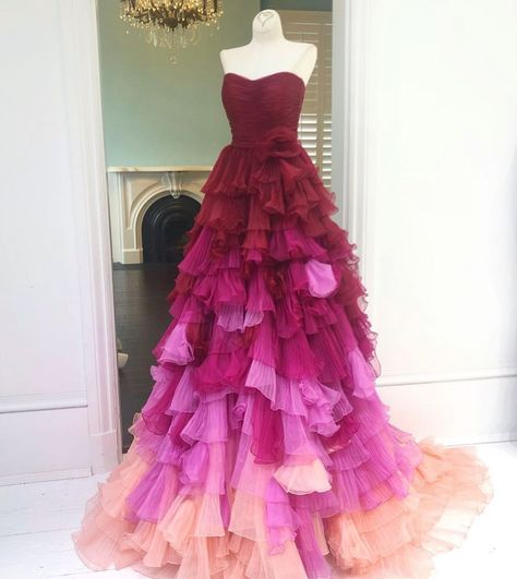 Prom Dress With Ruffles, Glitter Prom Dress, Sparkly Prom Dress, Ruffle Prom Dress, Modest Evening Dress, Prom Dress Long, Dress Book, Strapless Prom Dresses, Prom Dresses Modest