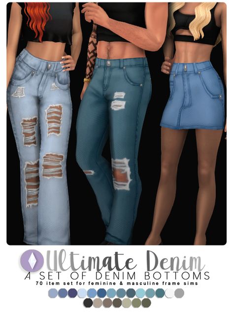 Sims 4 Restaurant, Sims 4 Dresses, Sims 4 Cc Packs, Best Sims, Acid Wash Denim, Sims 4 Cc Finds, Denim Collection, Clothing Tags, Sims 4 Clothing