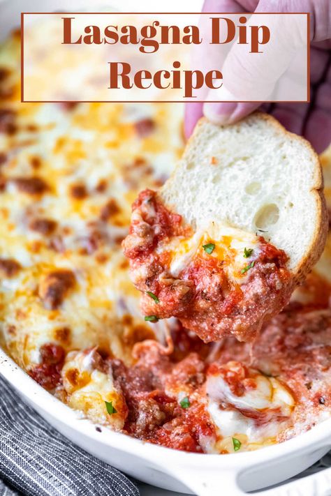 Lasagna Dip Recipe, Warm Dip Recipes, Lasagna Dip, Recipe Lasagna, Warm Appetizers, Dip Recipes Hot, Corn Dip Recipes, Dip Recipes Appetizers, Dessert Dip