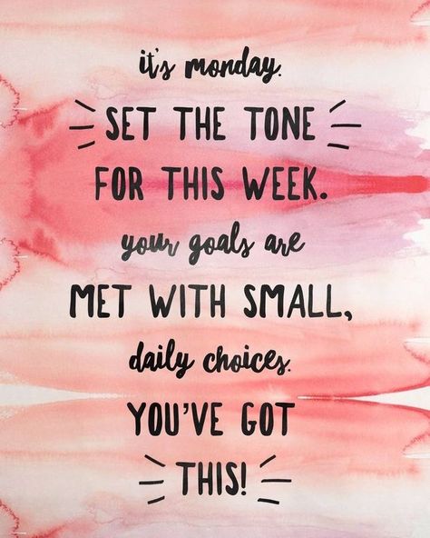 Its time for a new week! How we show up today sets the stage for the rest of the week! Set your goals, break them down and make sure the choices you make each day support those goals. If you have an off day- then get right back at it the next. Even during times like we are living now you can still set the tone for success in every aspect of your life! You've got this friends! #lacisplace #joyfullifestyles #pressontothegoal #healthandwellness #workonyourroutine #routinessupportgoals #buildgoodhab Lifestyle Motivation Quotes, Food Wellness, Happy Monday Quotes, Hydration Drink, Monday Morning Quotes, Week Quotes, Monday Motivation Quotes, Weekday Quotes, Coach Quotes