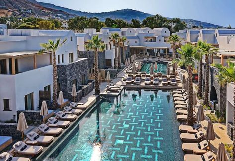 Best 11 Santorini All-Inclusive Hotels + Resorts In 2024 | Take Me To Greece Santorini Greece Hotel, Greece Hotel, Perissa Beach, Kamari Beach, Grand Canyon South Rim, Open Air Cinema, Santorini Hotels, Greece Hotels, Boho Chique