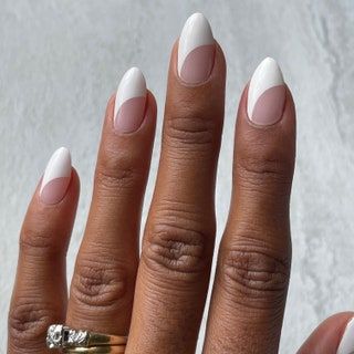 Boston Nails, Modern French Manicure, Reverse French Manicure, Nails 2022, Simple Gel Nails, Green Nail, Almond Shape Nails, Classy Acrylic Nails, Almond Nails Designs