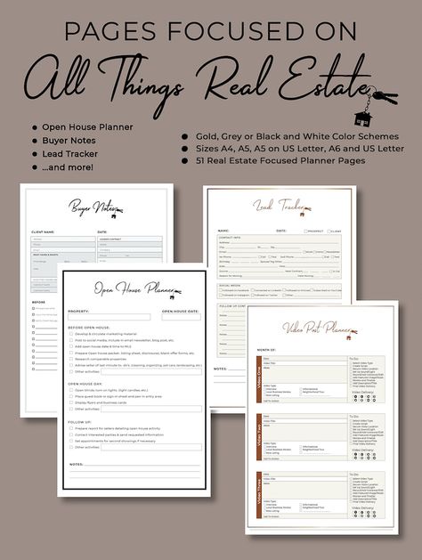 Ultimate 2021/2022 Real Estate Business Planner Instant | Etsy 2023 Real Estate, Canva Branding, Process Chart, Open House Real Estate, Birthday Tracker, Copper And Grey, Planner Tabs, Finance Tracker, Home Planner