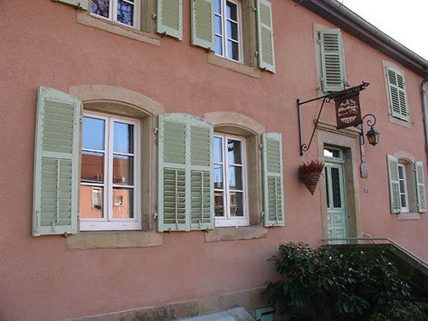 Green Windows, Greek House, Curb Appeal, House Colors, House Exterior, House Interior, Cottage, Exterior, Architecture