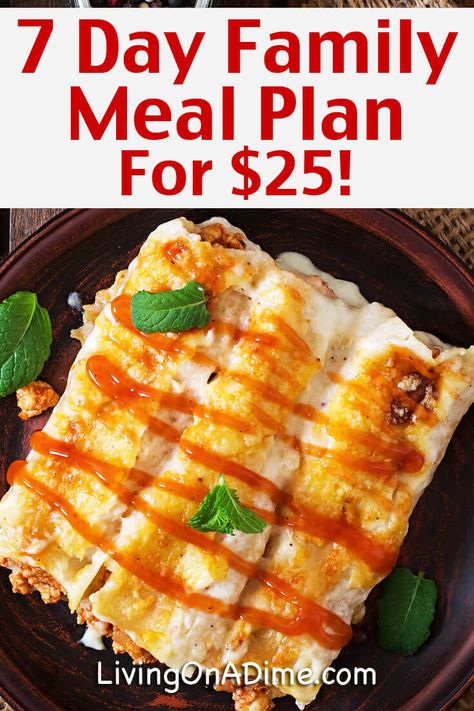 Here is a 7 Day Meal Plan for a family of 4 that you can make for as little as $25! This includes cheap, quick and easy family meals great for families with kids. These meals are easy to make and you'll also find easy and tasty recipes! Family Meal Plan, Cheap Meal Plans, Diy Montessori, Day Meal Plan, Breakfast Low Carb, Cheap Easy Meals, Cheap Healthy, Budget Meal Planning, 7 Day Meal Plan