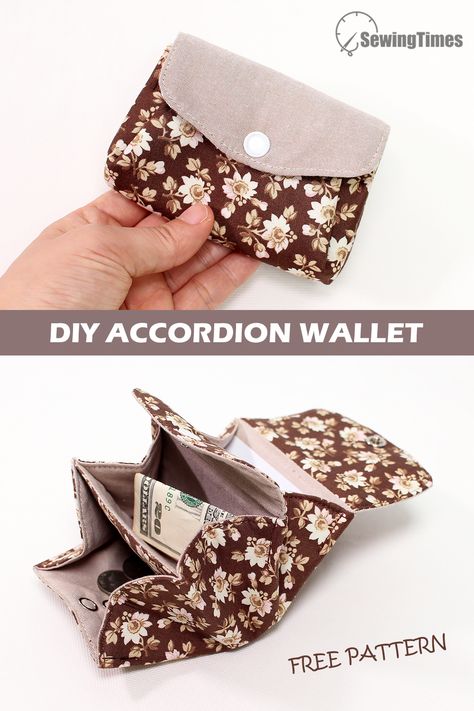 Accordion Wallet Tutorial, Accordion Purse Free Pattern, Sewing Wallet Pattern, Make A Purse Diy, Diy Sew Wallet, Accordion Pouch Sewing Patterns, Accordion Wallet Pattern Free, Coin Wallet Diy, Sewing Coin Purse Pattern