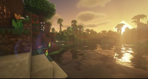 minecraft jungle and pond Minecraft Backgrounds, Minecraft Background, Weird Artwork, Minecraft Shaders, Minecraft Aesthetic, Laptop Wallpapers, Skin Minecraft, Minecraft Wallpaper, Minecraft Projects