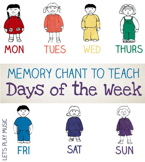 Days Of the Week Song - Let's Play Music Days Of The Week Song Preschool, Storytime Rhymes, Days Of The Week Song, Lets Play Music, Transition Songs, Preschool Calendar, Letter Of The Day, Calendar Themes, Classroom Songs