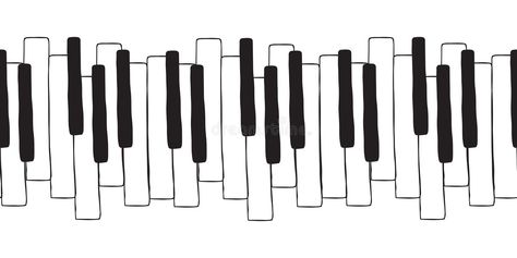 Piano Keyboard Drawing, Piano Illustration Drawings, Piano Doodle, Piano Drawing Easy, Piano Drawing, Music Doodle, Banner Drawing, Piano Art, Grand Piano