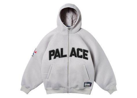 Men's Palace Mesher Jacket in Arctic Grey Grey Hoodie Streetwear, Palace Hoodie, Palace Clothing, Man Jacket, Jacket Streetwear, Street Style Outfits Men, Designer Streetwear, Hoodie Men, Mood Board Fashion