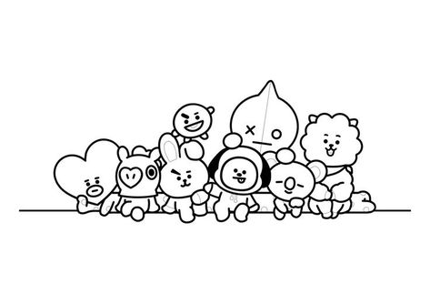 Bts / BT21 coloring page | Hojas para colorear, Blog de dibujo, Bts para dibujar Bt21 Coloring Pages Printable, Bt21 Coloring Pages, Bts Coloring Pages, Doodle Monster, Cute Dragon Drawing, Embroider Ideas, Scary Drawings, Bts Tattoos, Coloring Pages Inspirational