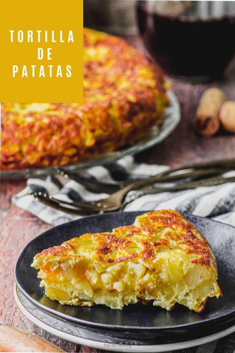 Tortilla de patatas or Spanish omelet is a traditional Tapa from Spain. It is a simple potato and onion omelet. Great Gluten-free, vegetarian recipe. Perfect for breakfast, lunch, dinner and Passover too. #spain #Tapas #tortilla #passover #glutenFree #recipe #tortillla #patatas Tortilla Espanola Recipe Spain, Spain Breakfast Traditional, Spanish Tapas Recipes Vegetarian, Spain Dinner Recipes, Spanish Potato Tortilla, Appetizers From Spain, Spanish Vegetarian Recipes, Spain Food Recipes, Spain Meals